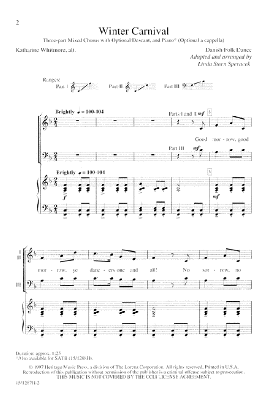 Winter Carnival Winter Carnival 3-Part scores gallery preview page 2