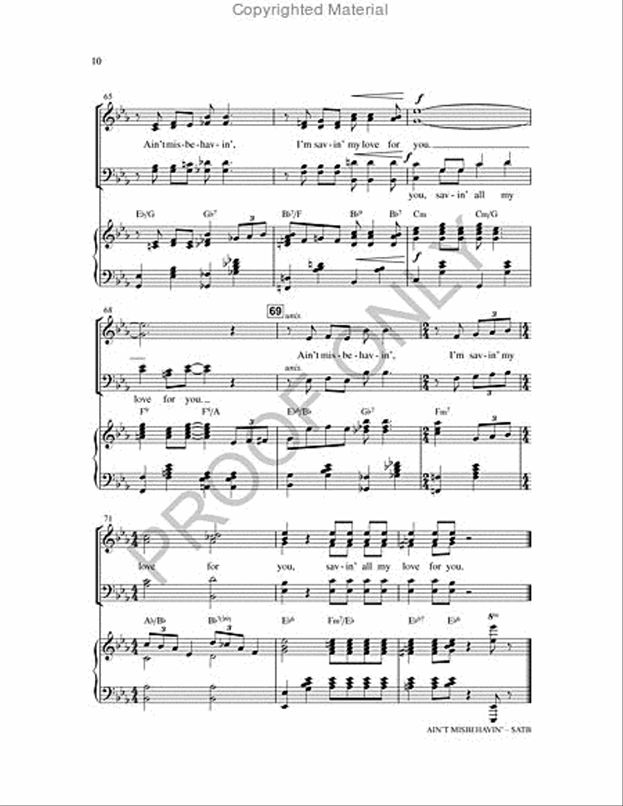 Ain't Misbehavin' 4-Part scores gallery preview page 9