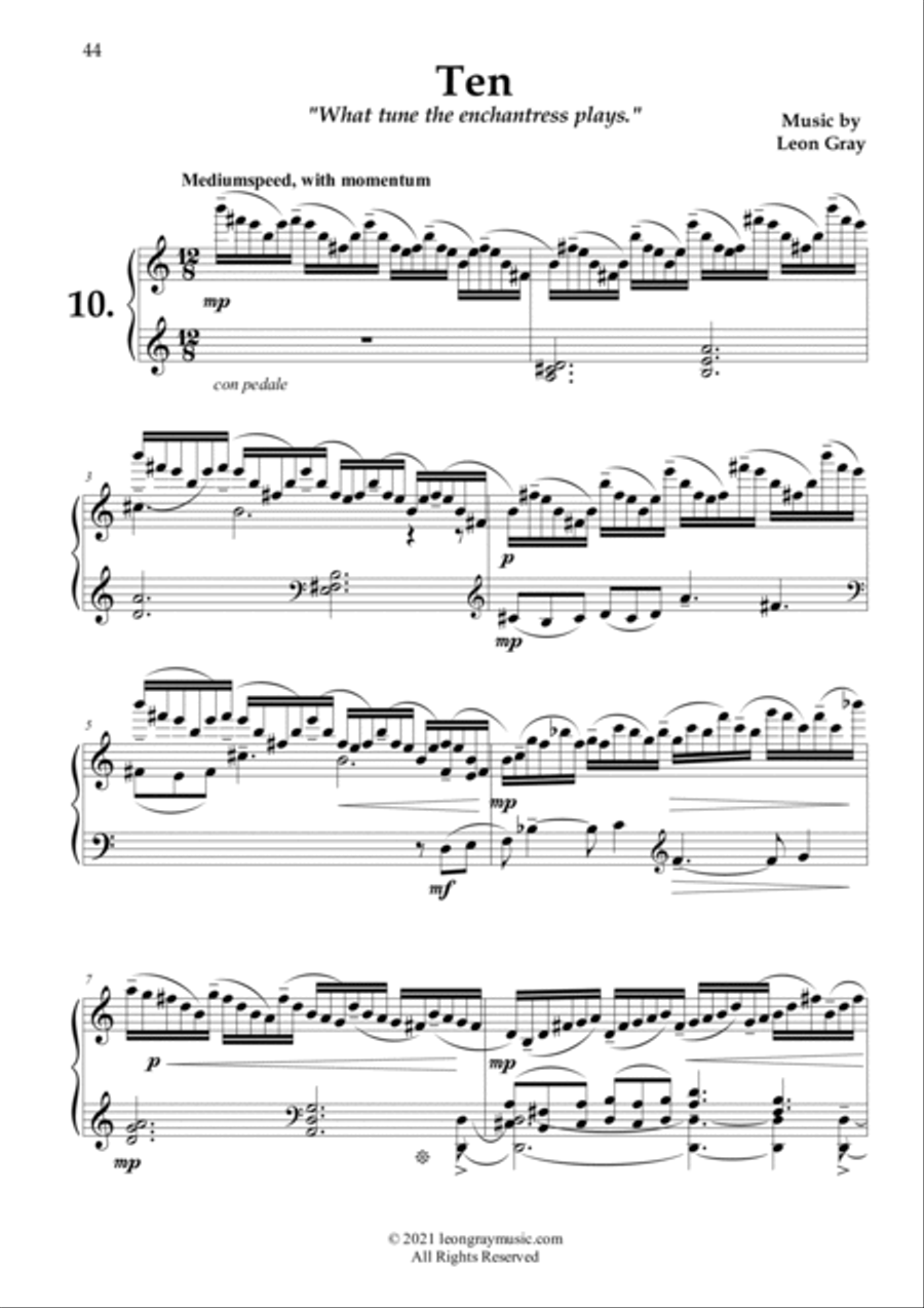 The Enchantress, On Russet Floors (No. 10), Leon Gray Piano Solo scores gallery preview page 2