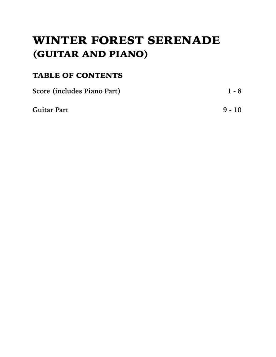 Winter Forest Serenade (Guitar and Piano) Acoustic Guitar scores gallery preview page 4