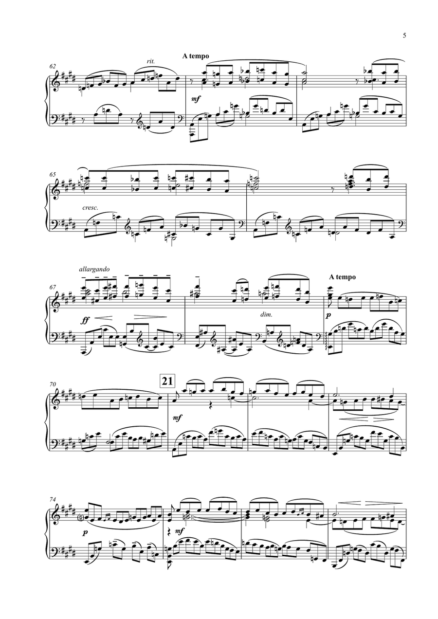 Rachmaninoff Piano Concerto No. 2 Op. 18 Concert Transcription for Solo Piano (Second Movement) Piano Solo scores gallery preview page 6
