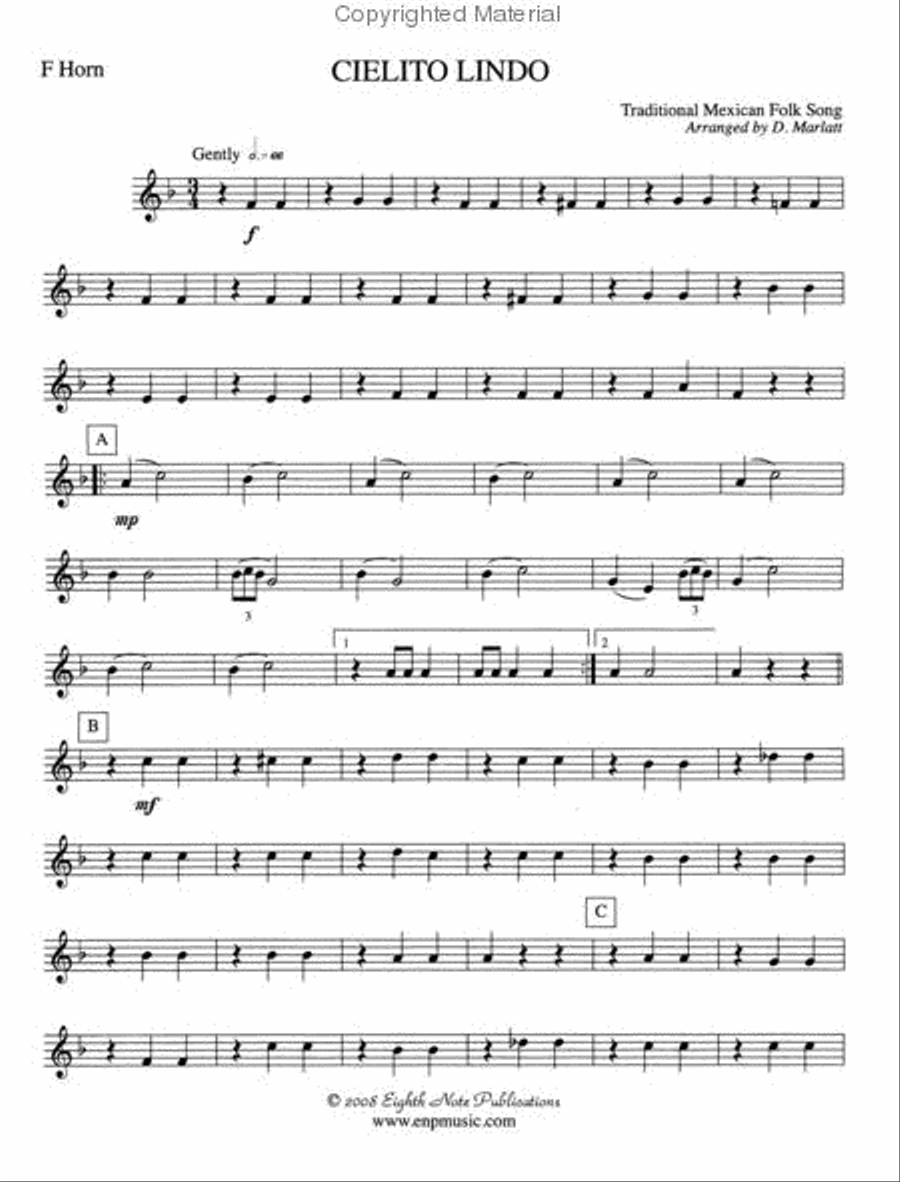 Cielito Lindo Cielito Lindo Brass Quintet scores gallery preview page 4