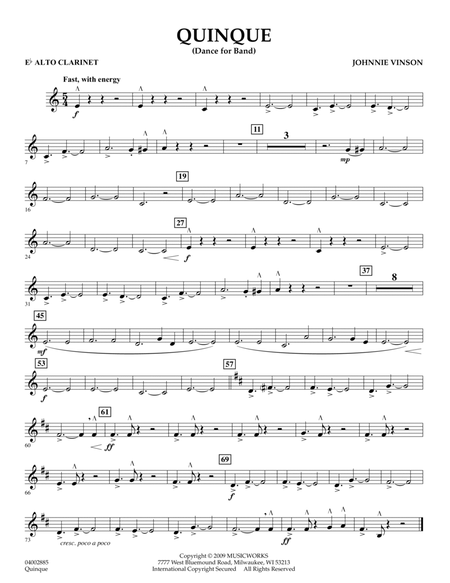 Quinque (Dance for Band) - Eb Alto Clarinet
