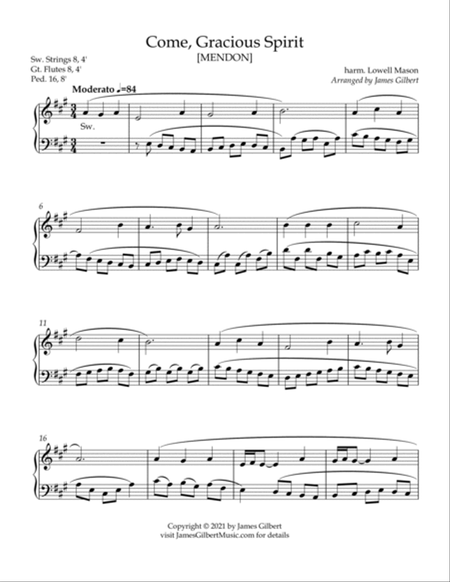 Come, Gracious Spirit Organ Solo scores gallery preview page 2