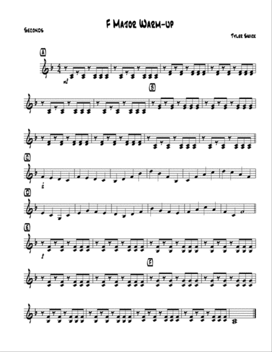 F Major Warm-Up for Steel Band Steel Drum Band scores gallery preview page 4