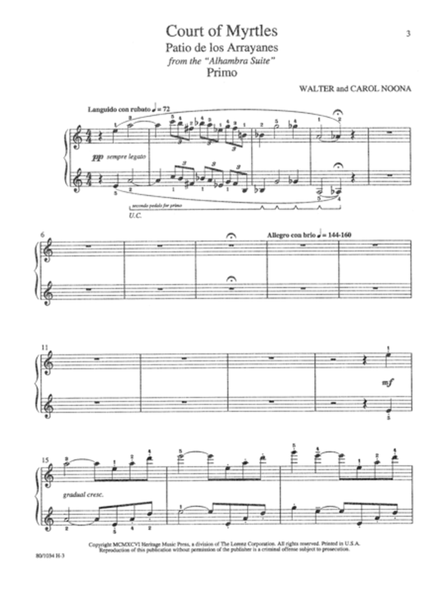 Court of Myrtles - Piano 4 Hands