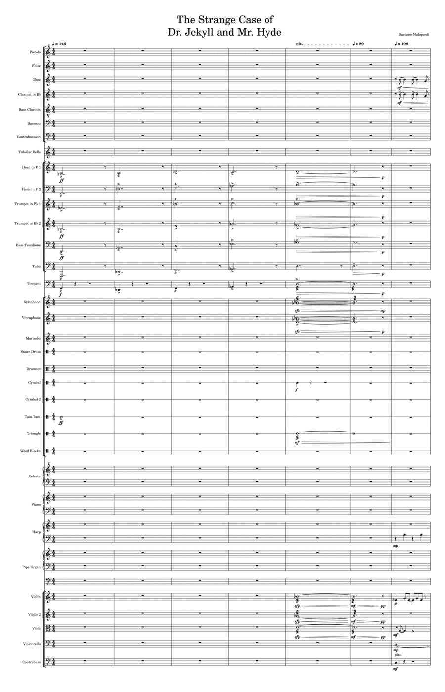 The Strange Case of Dr Jekyll and Mr Hyde - Score Only