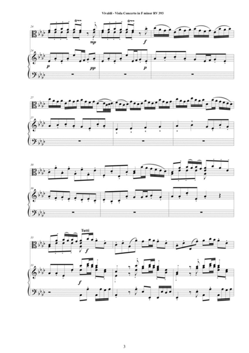 Vivaldi - Viola Concerto in F minor RV393 for Viola and Piano image number null