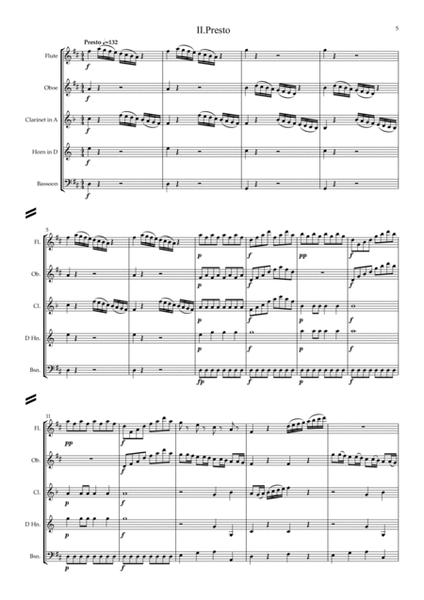 Leopold Mozart: Divertimento Militaire (Military Divertimento in D) (Complete) - wind quintet