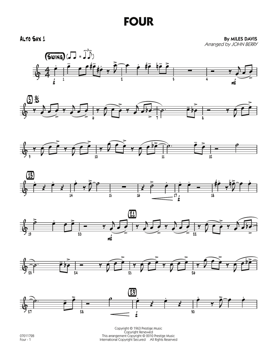Four - Alto Sax 1