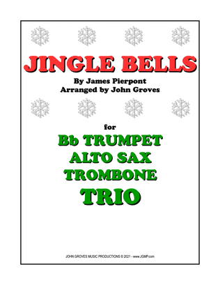 Book cover for Jingle Bells - Trumpet, Alto Sax, Trombone (Trio)