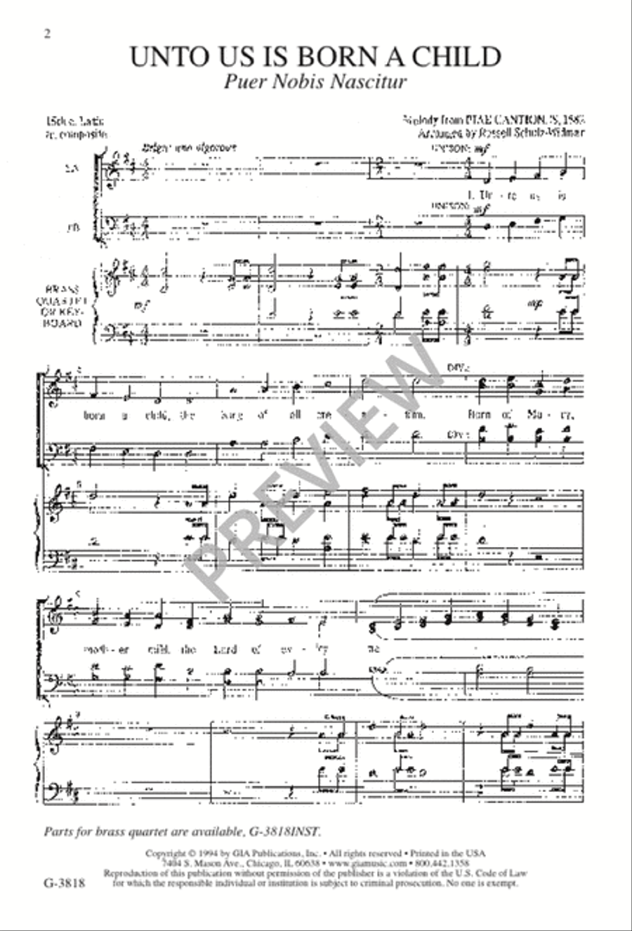 Unto Us Is Born a Child 4-Part scores gallery preview page 3