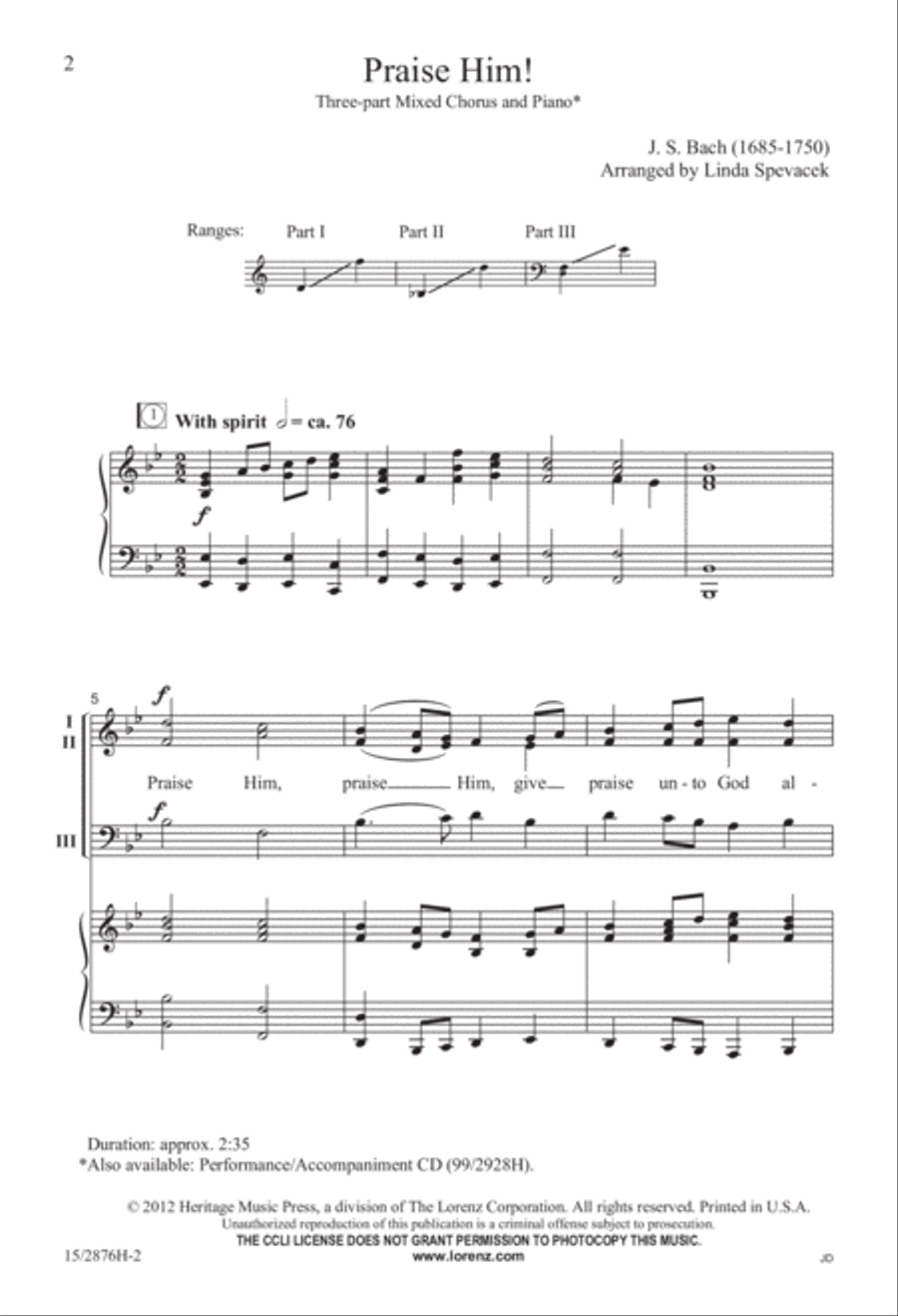 Praise Him! 3-Part scores gallery preview page 2