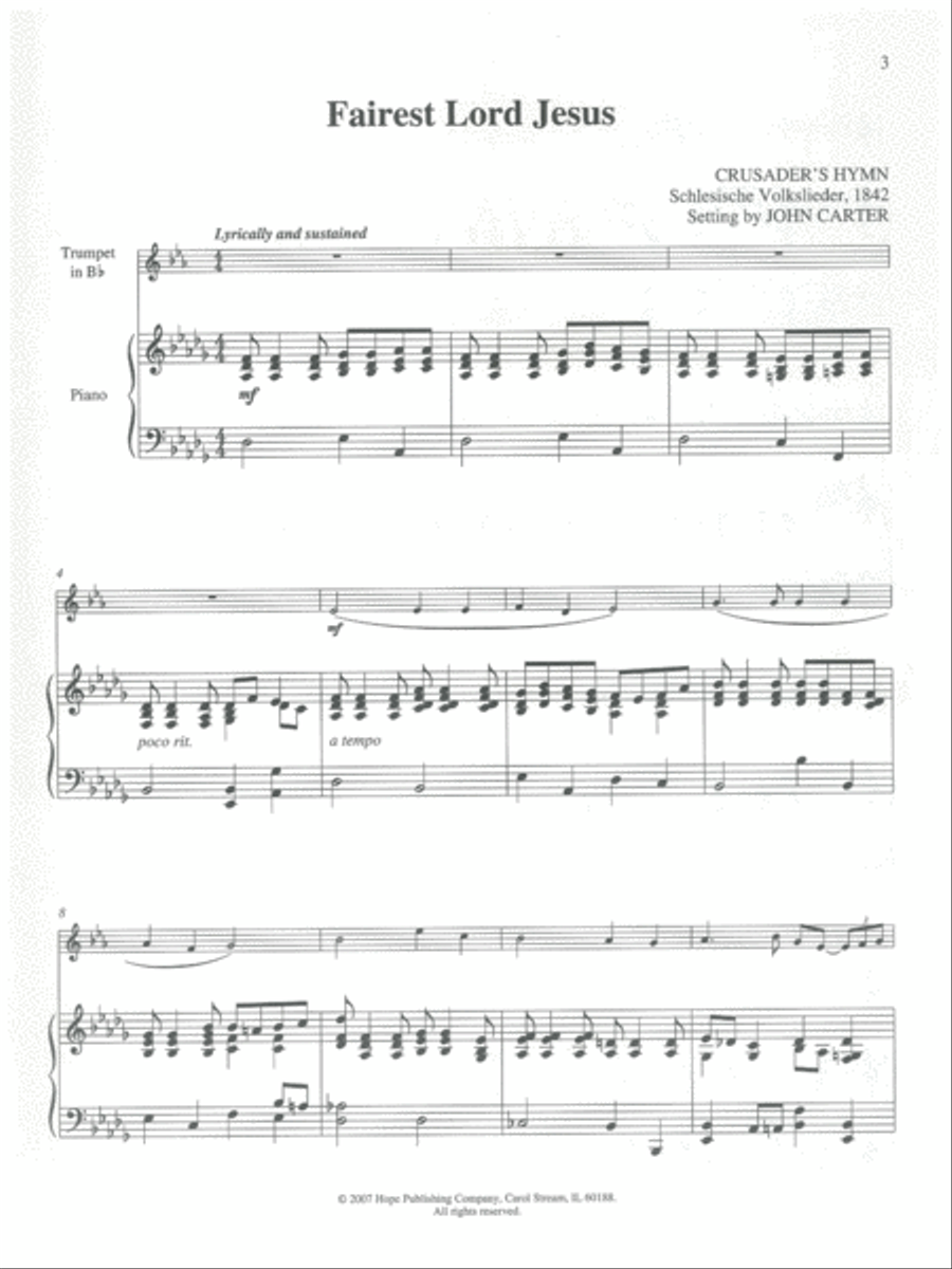 Sound the Trumpet: Hymns and Spirituals for Trumpet and Piano (Book) Trumpet Solo scores gallery preview page 2