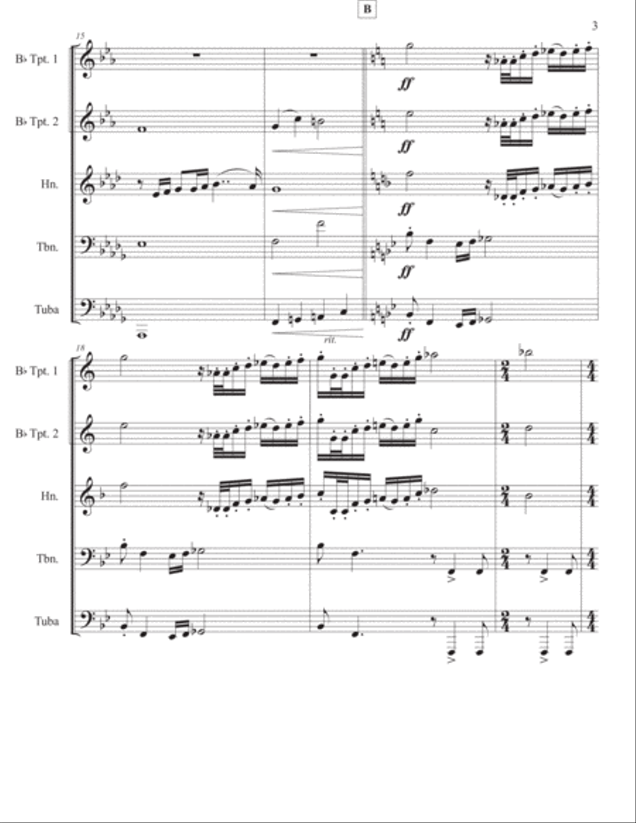 Fanfare for Brass Quintet Brass Quintet scores gallery preview page 3