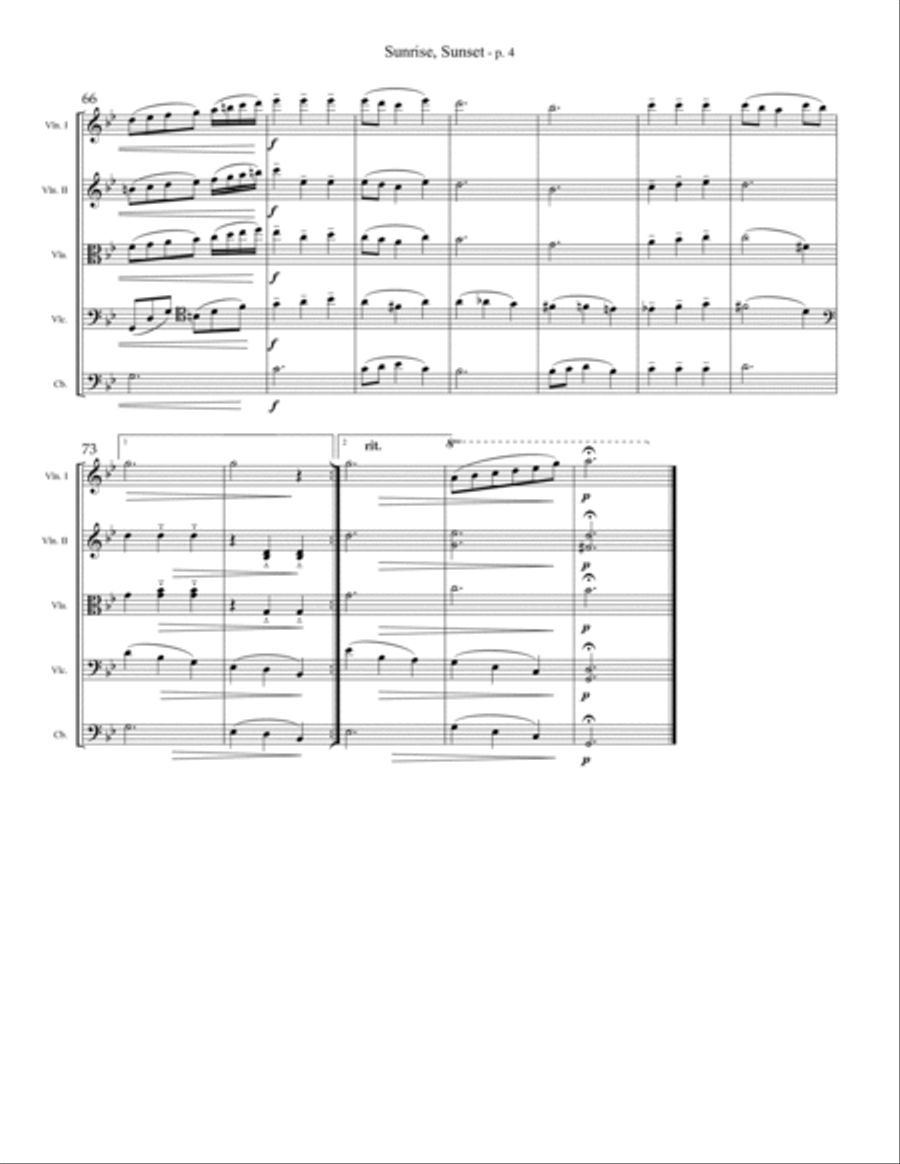Sunrise, Sunset String Orchestra scores gallery preview page 4