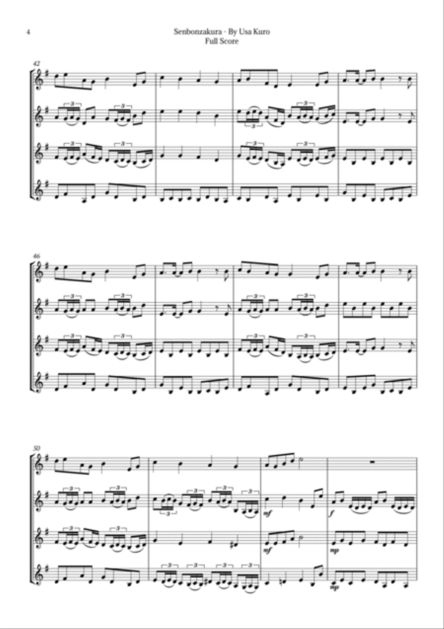 Senbonzakura Brass Quartet scores gallery preview page 4
