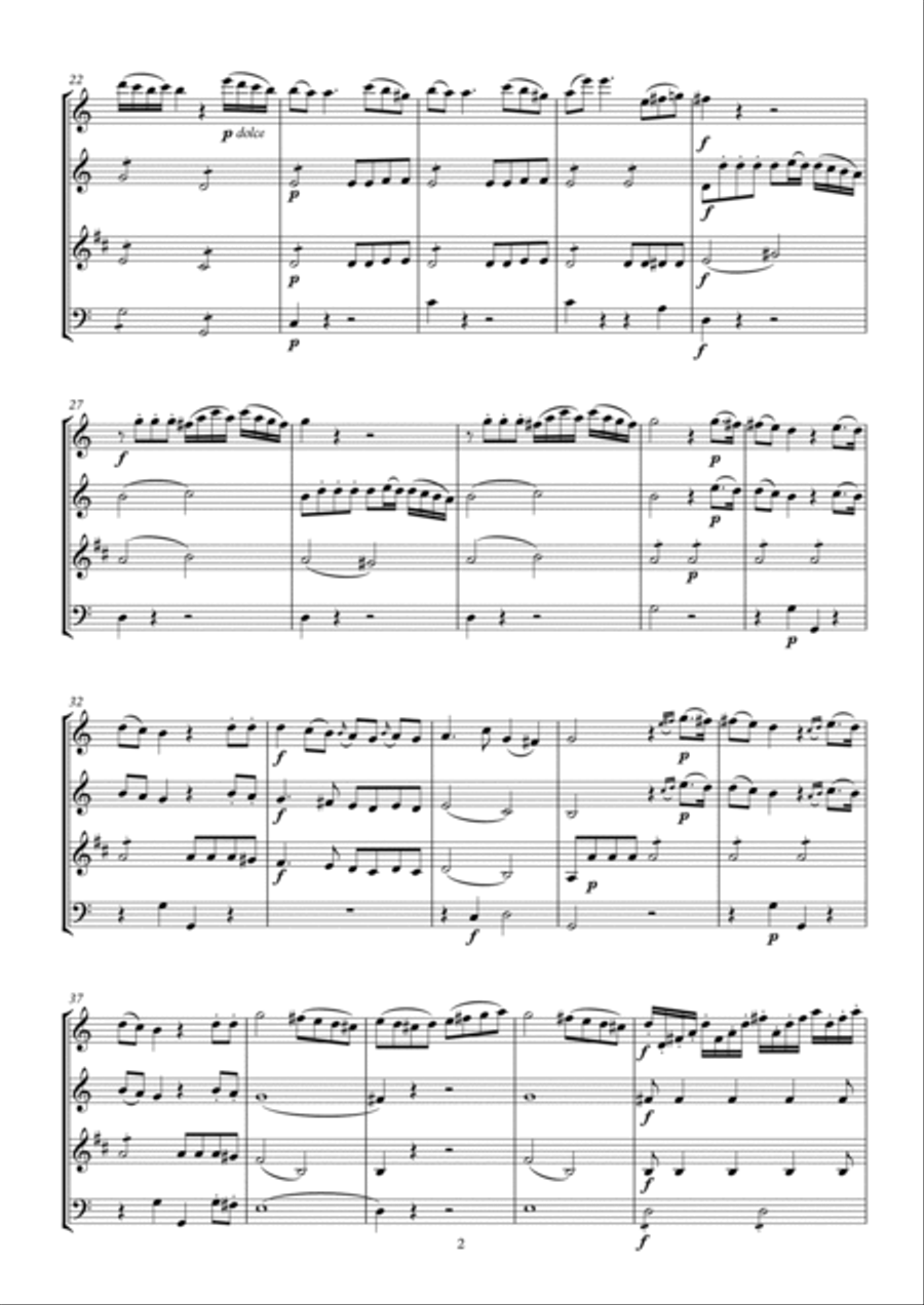 Vanhal Quartet in C arr.Woodwind Quartet Woodwind Quartet scores gallery preview page 2