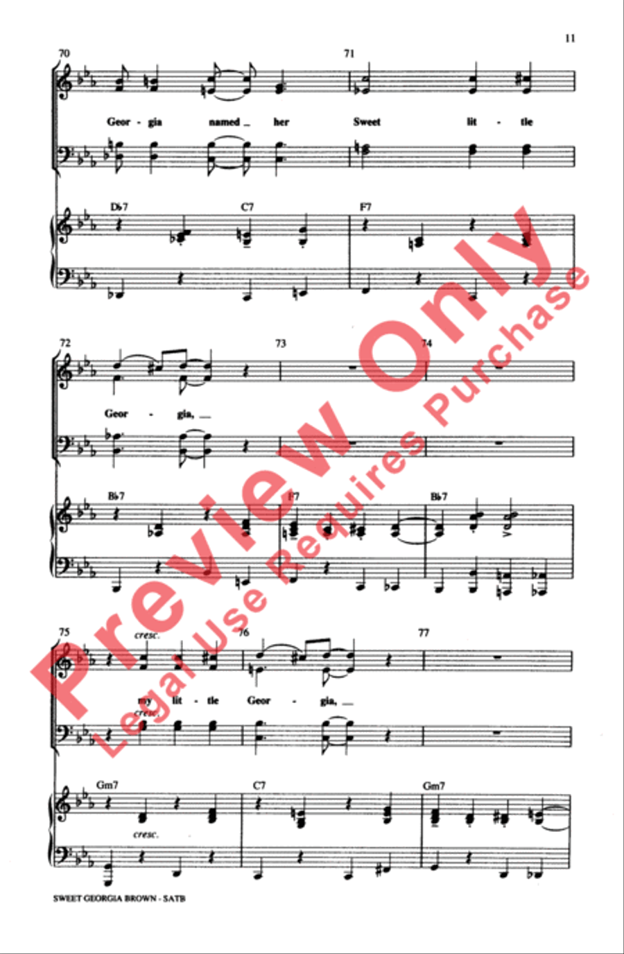 Sweet Georgia Brown Sweet Georgia Brown 4-Part scores gallery preview page 11