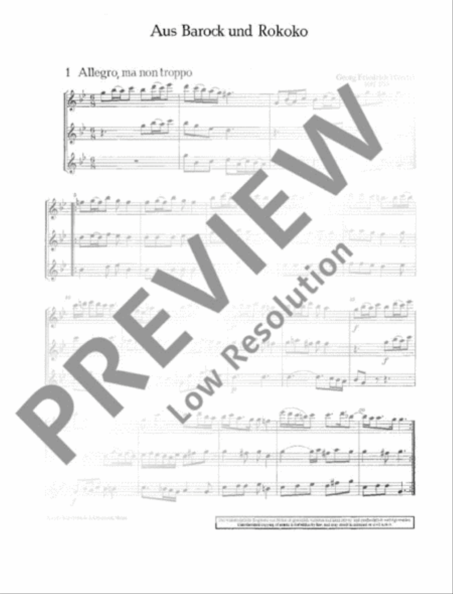 From the Baroque Era and Rococo Alto Recorder scores gallery preview page 3
