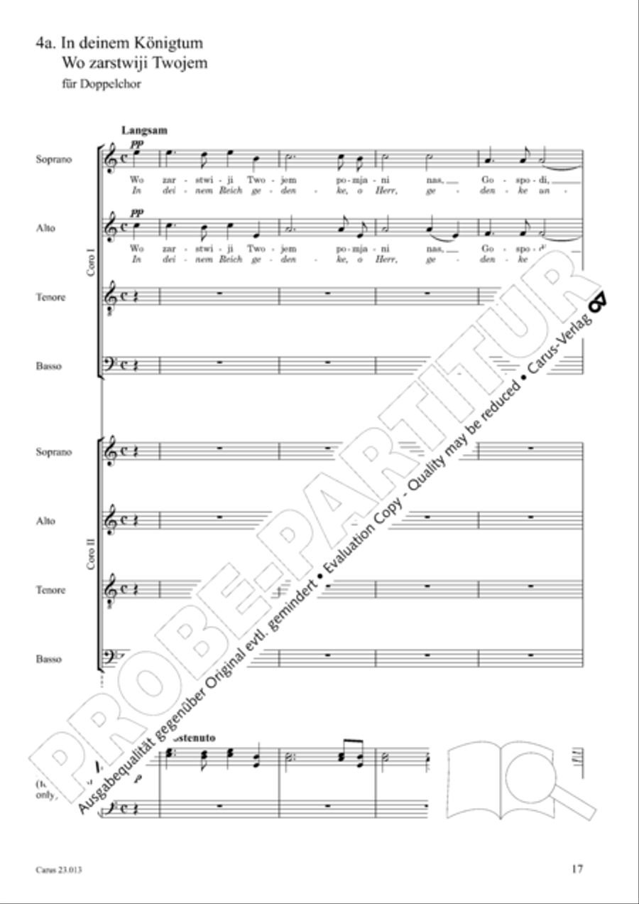 Liturgy of St. John Chrysostom op. 31 for mixed choir a cappella (Chrysostomos-Liturgie op. 31 fur Chor a cappella mit singbarem deutschem Text)