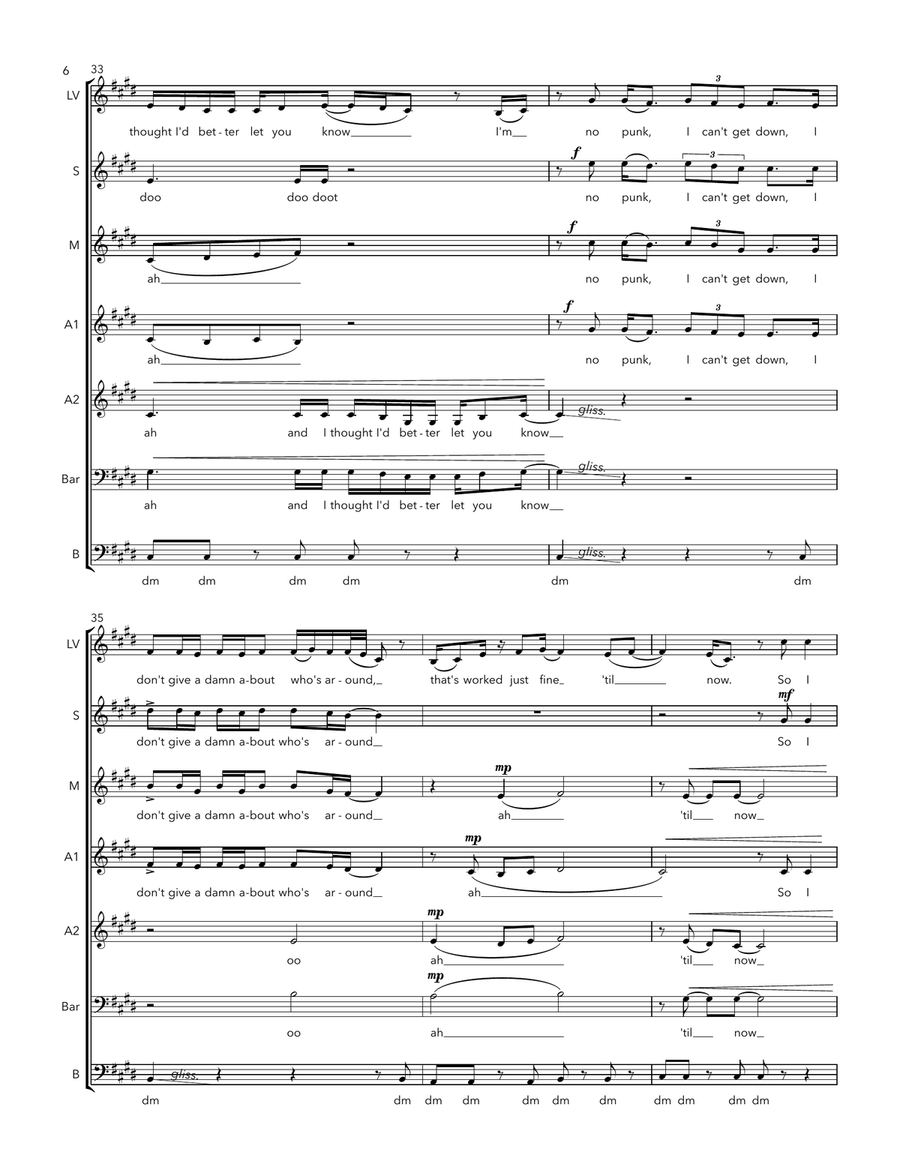 Paid My Dues A Cappella scores gallery preview page 6