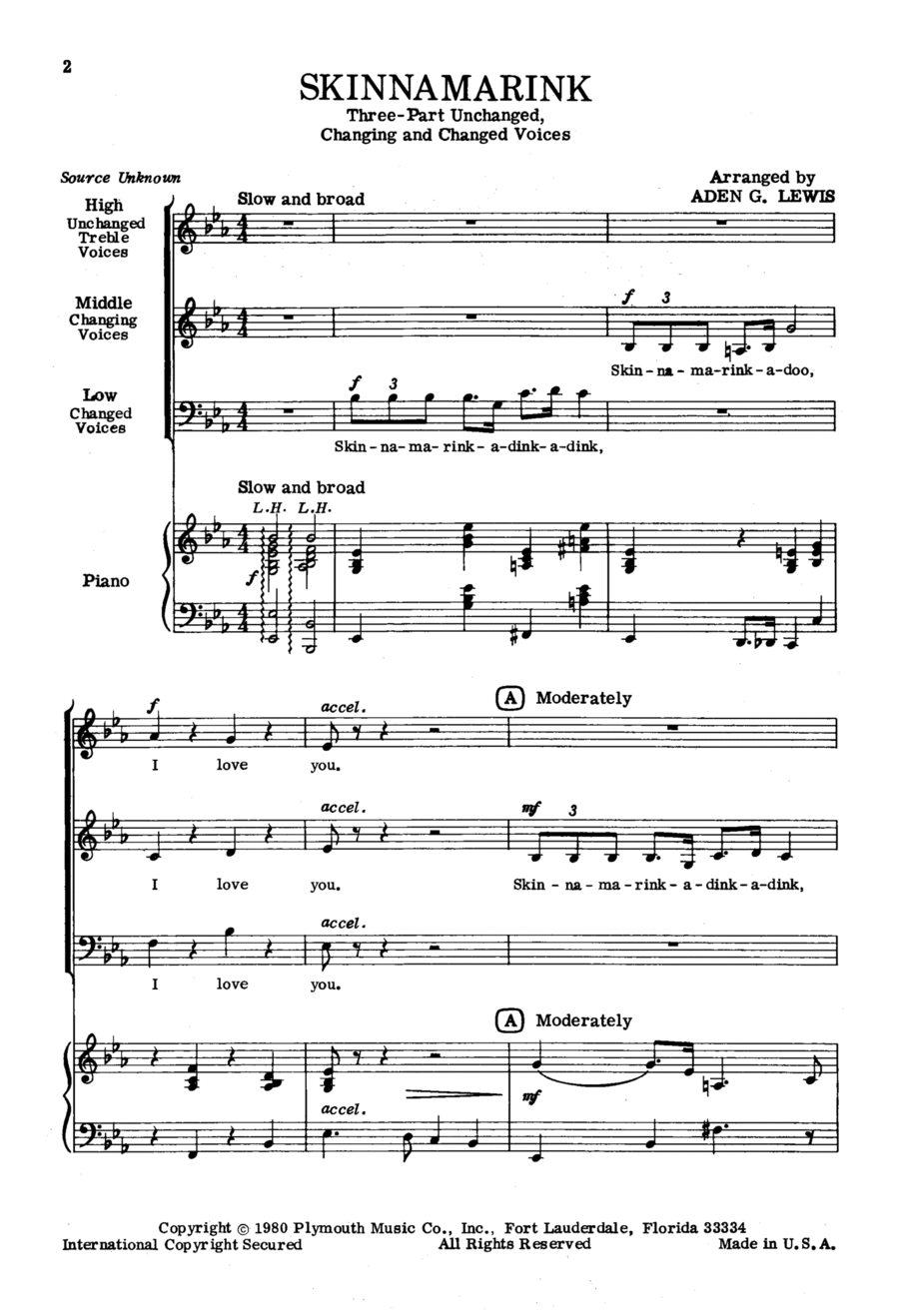 Skinnamarink 3-Part scores gallery preview page 1