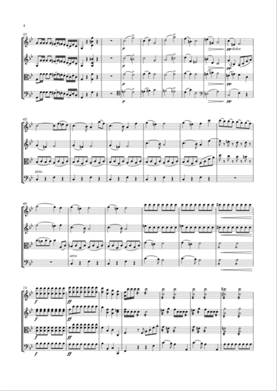 Schubert - String Quartet No.3 in B flat major, D.36 String Quartet scores gallery preview page 4