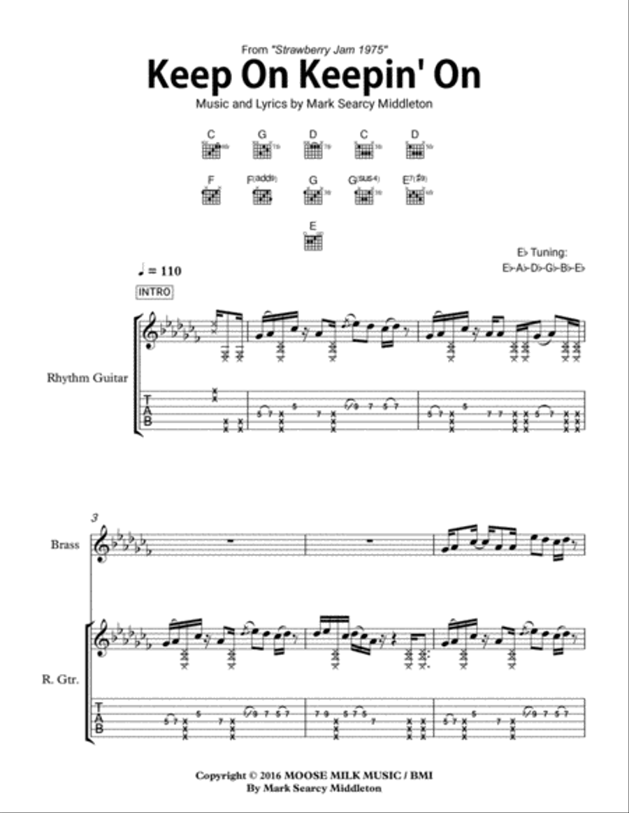 Keep On Keepin' On Electric Guitar scores gallery preview page 1