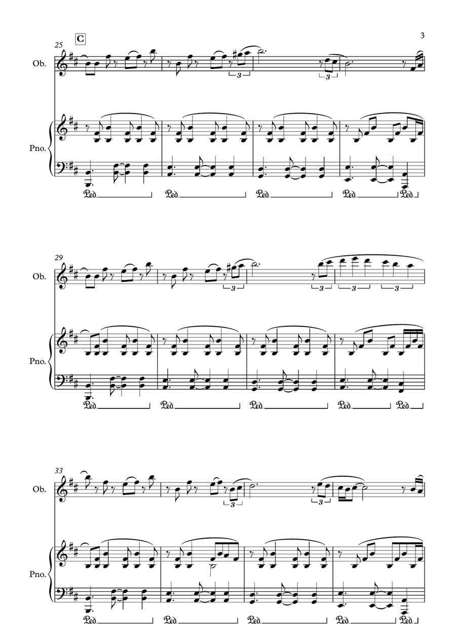 Parallel Lines (Oboe & Piano) Chamber Music scores gallery preview page 4