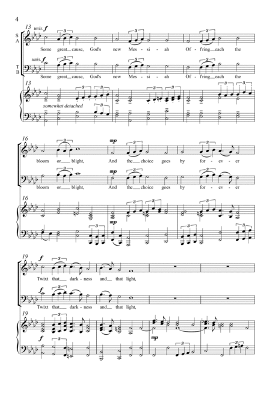 Once To Every Man And Nation 4-Part scores gallery preview page 2