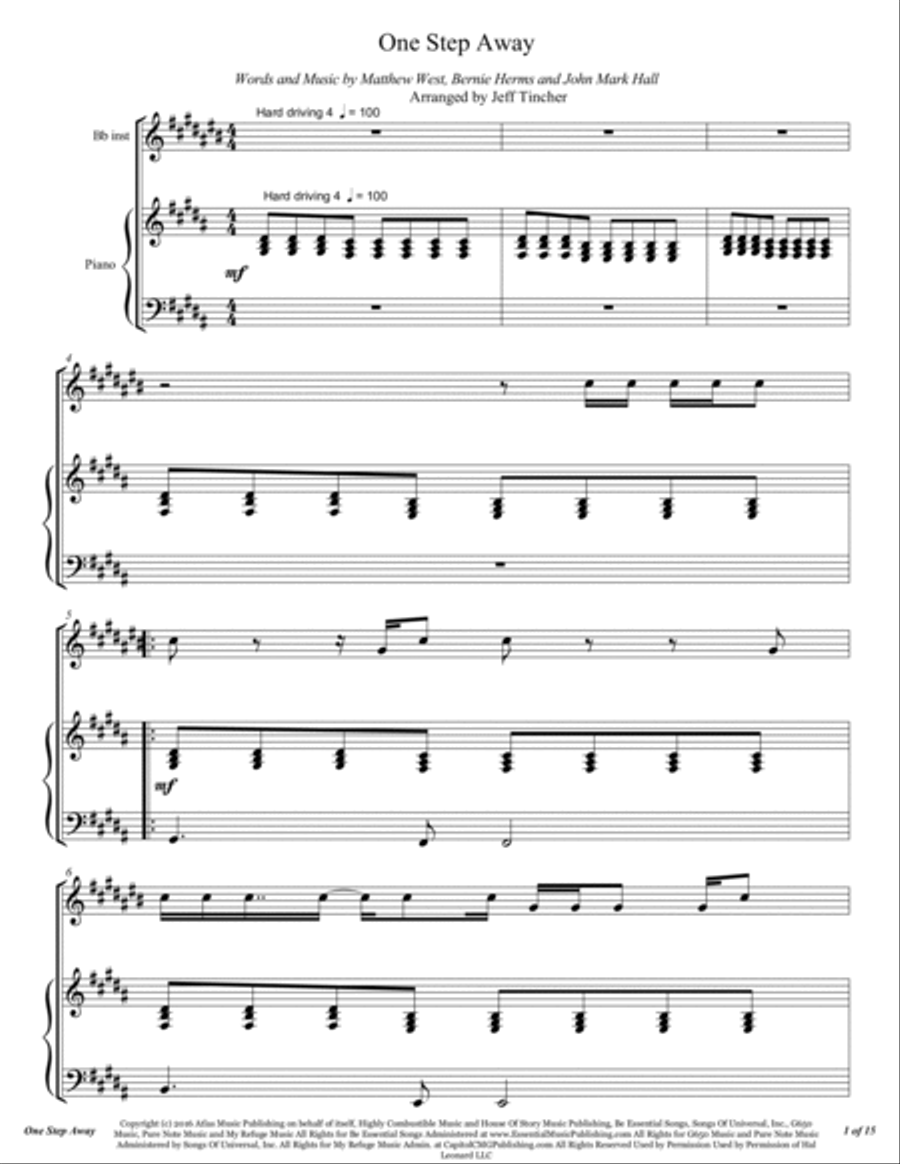 One Step Away One Step Away Trumpet Solo scores gallery preview page 2