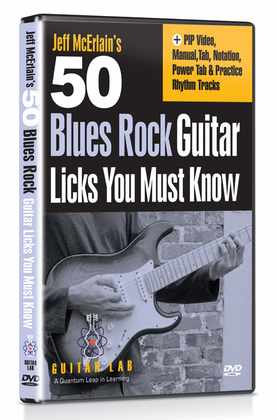 Book cover for 50 Blues Rock Guitar Licks You Must Know (DVD)