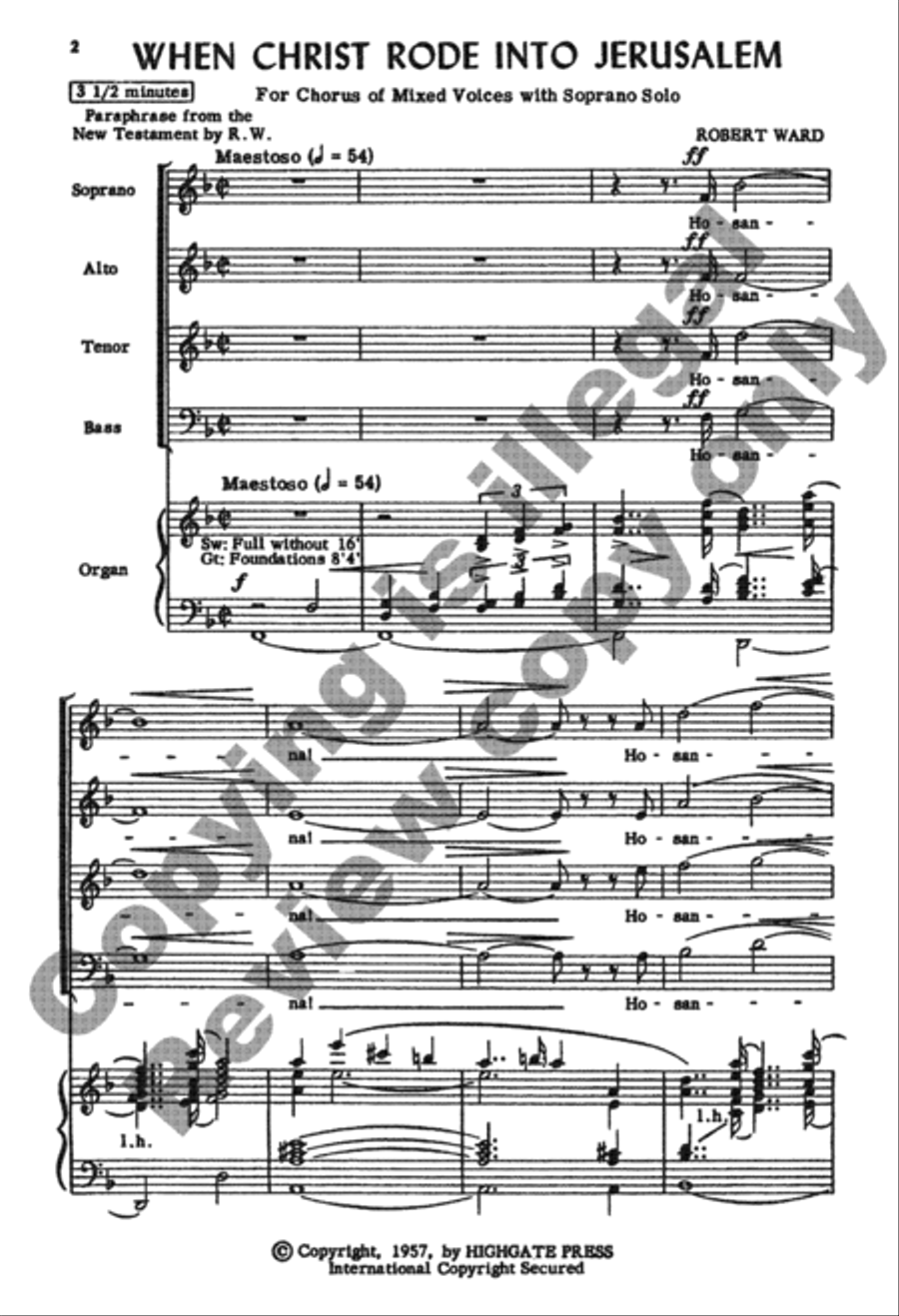 When Christ Rode Into Jerusalem 4-Part scores gallery preview page 16