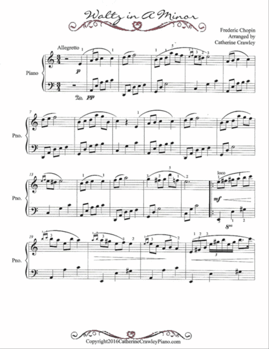Waltz in A Minor Waltz in A Minor Piano Solo scores gallery preview page 1