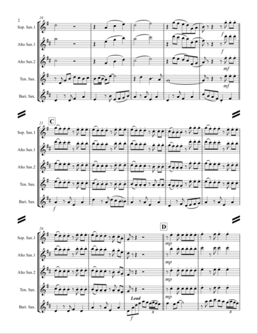 Cherry Pink And Apple Blossom White Saxophone Quartet scores gallery preview page 3