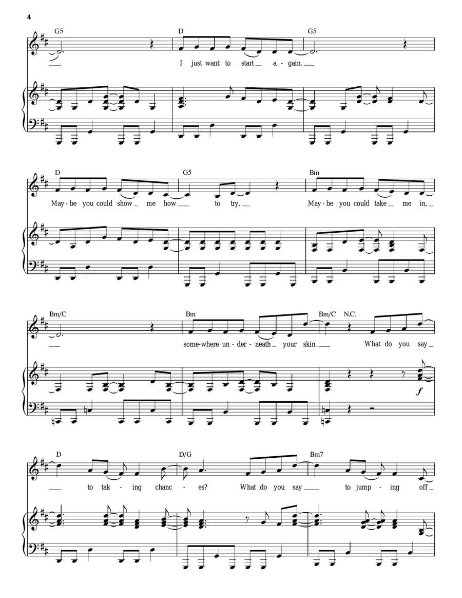 Taking Chances Piano, Vocal scores gallery preview page 4