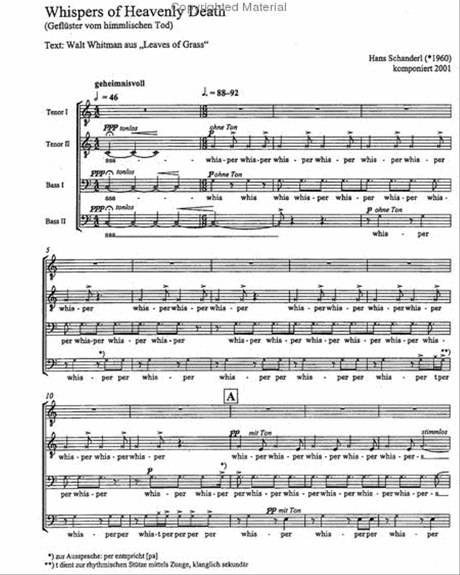 Whispers of Heavenly Death (Gefluster vom himmlischen Tod) TTBB scores gallery preview page 2