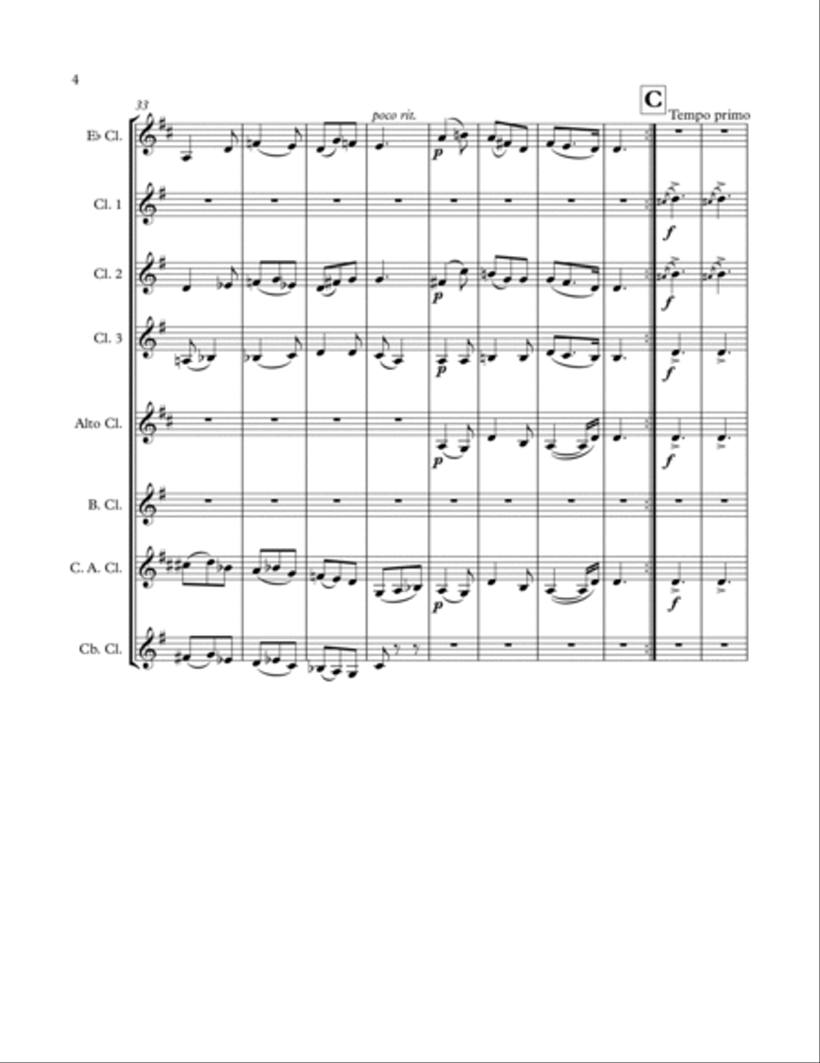 The Shepherds' Farewell, for Clarinet Choir Clarinet Choir scores gallery preview page 6