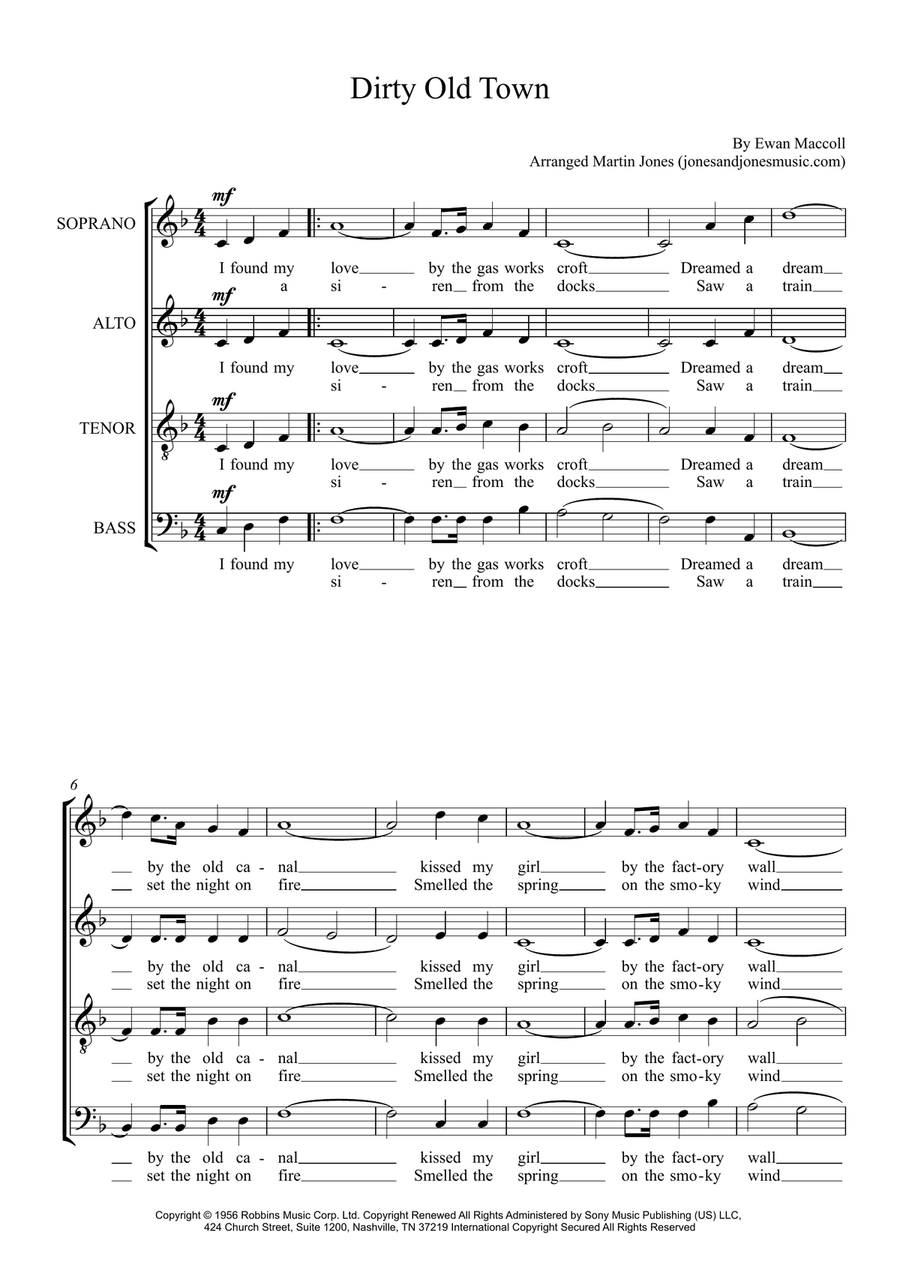 Dirty Old Town Dirty Old Town 4-Part scores gallery preview page 2