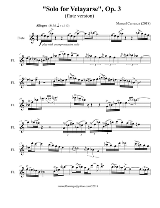 Solo for Velayarse, Op3 (flute solo version)
