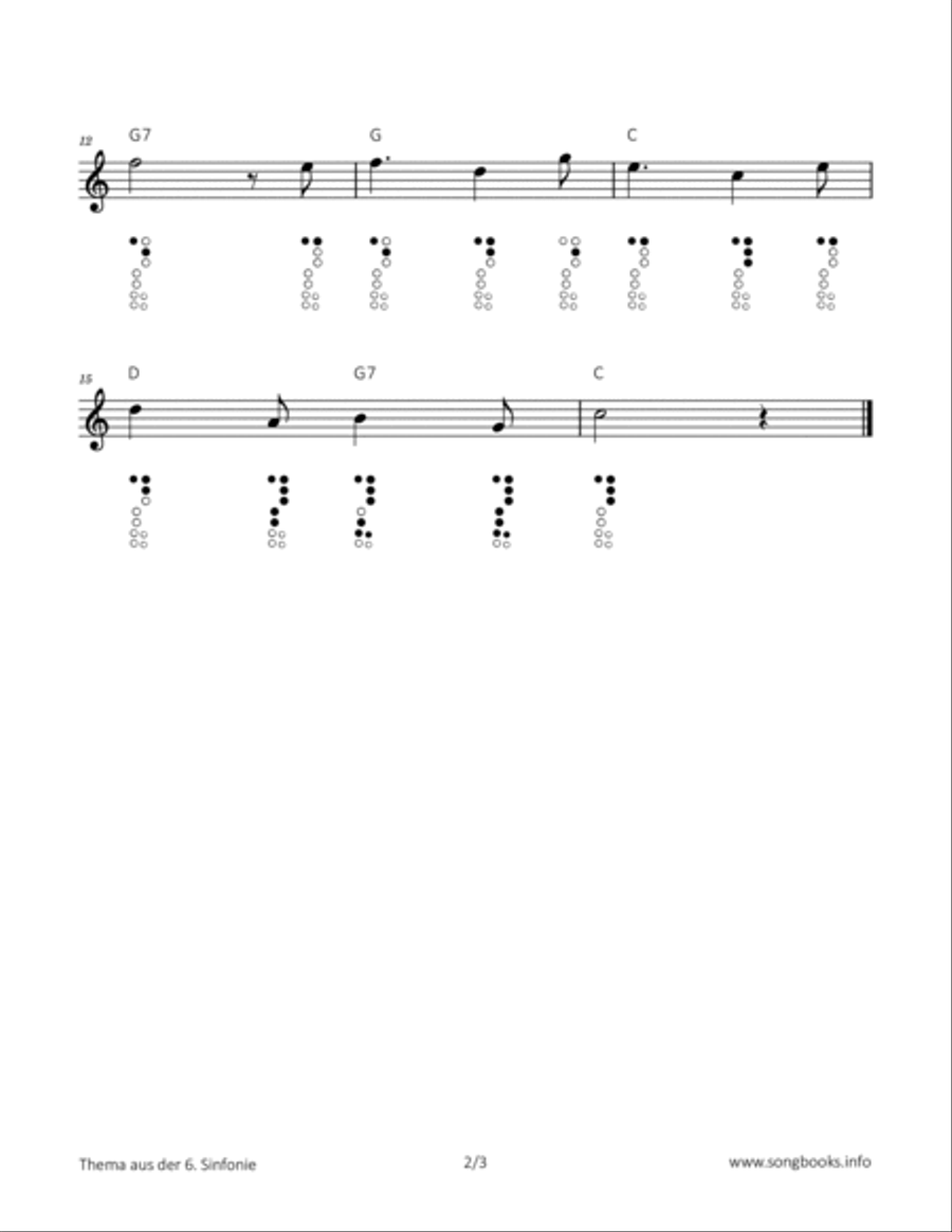 Thema aus der 6. Sinfonie Chamber Music scores gallery preview page 2