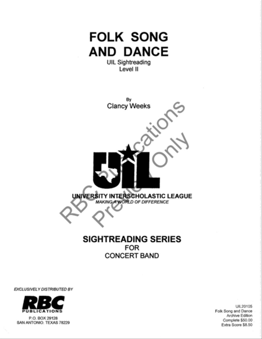 Folk Song And Dance (Score) Concert Band scores gallery preview page 2