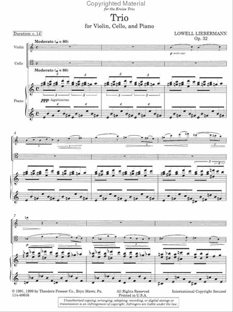 Trio No. 1 Piano Trio scores gallery preview page 2
