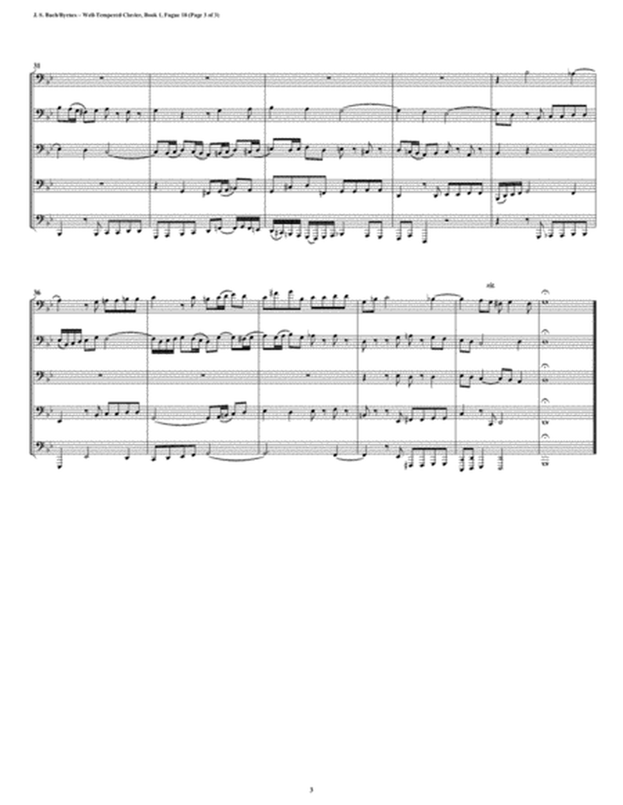 Fugue 18 from Well-Tempered Clavier, Book 1 (Euphonium-Tuba Quintet) image number null