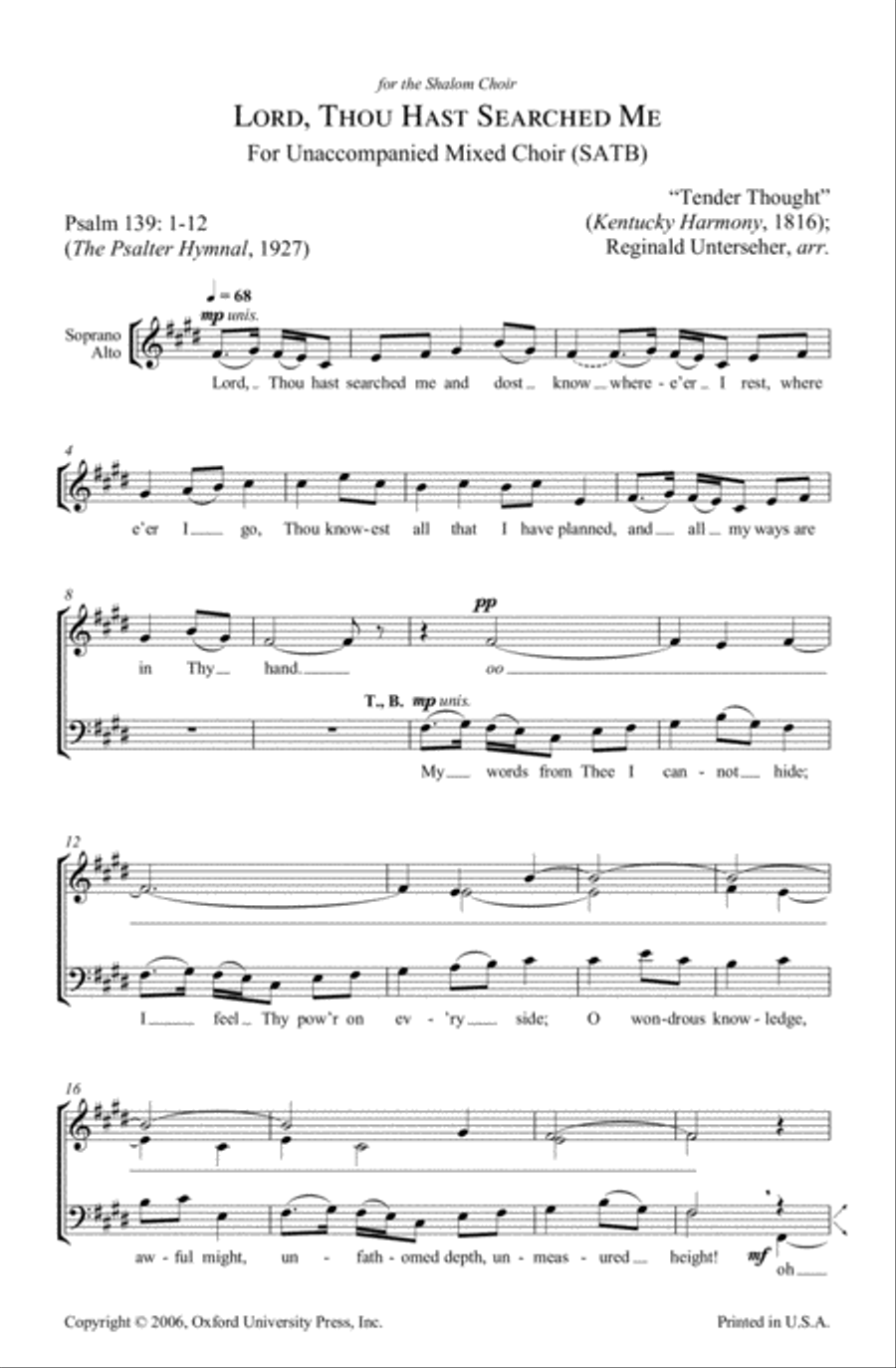 Lord, thou hast searched me 4-Part scores gallery preview page 2