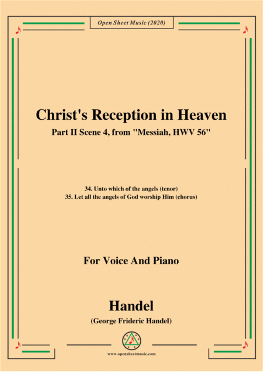 Handel-Messiah,HWV 56,Part II,Scene 4,for Voice and Piano Voice Solo scores gallery preview page 1
