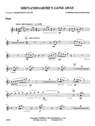 Shenandoah / He's Gone Away: Flute