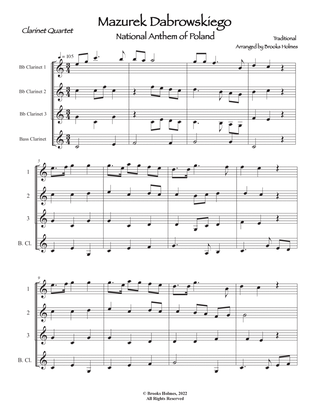 Book cover for Polish National Anthem - Mazurek Dabrowskiego (Clarinet Quartet) Poland