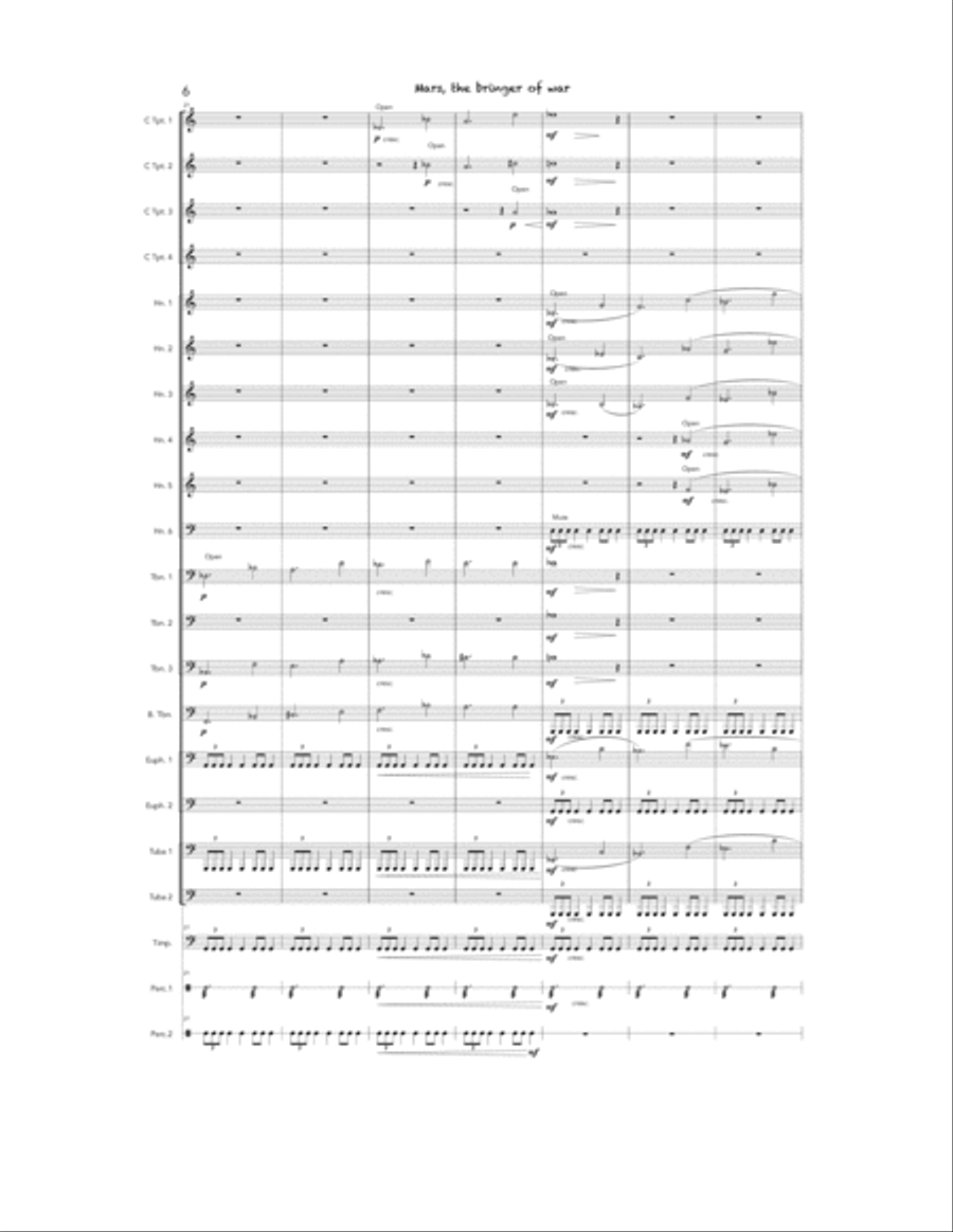 Mars, The Bringer of War - Brass Ensemble Brass Ensemble scores gallery preview page 6